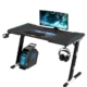 Ekkio RGB Gaming Computer Desk Z-Shape Black 100cm