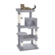 Floofi Plush Fabric Condo Cat Tree 118cm Light Grey