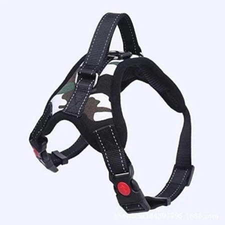Floofi Dog Pet Harness with Hand Strap Size L - Army Green & White