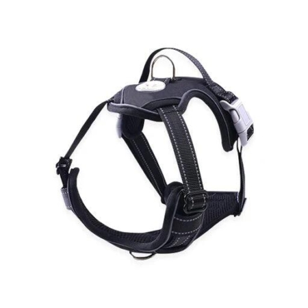 Floofi Dog Pet Harness Vest with Reflective Strips Size L - Black