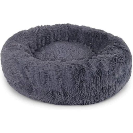 Floofi Pet Bed Round Plush Fabric Size XL 100CM - Dark Grey