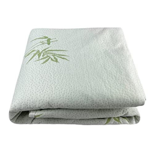 Gominimo Bamboo Jacquard Fitted Mattress Protector Single - White