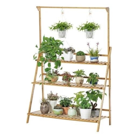 Gominimo 3-Tier Bamboo Plant Stand - Light Brown