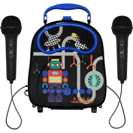 Gominimo Kids Portable Karaoke with Two Microphones - Rectangle Black Robot