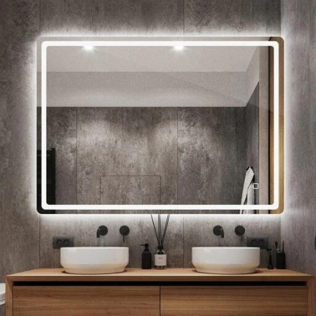 Gominimo LED Mirror with Bluetooth Speaker 800mm Rectangle - White