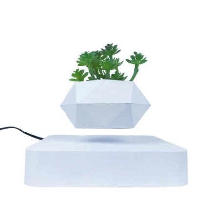 Gominimo Magnetic Levitating Plant Pot White Desk Decor