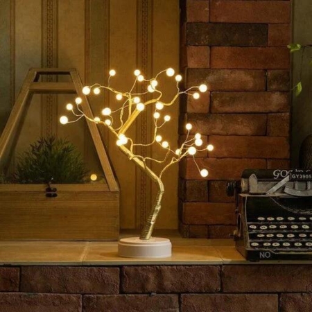 Gominimo Bonsai Lighted Tree Desk Lamp Wood