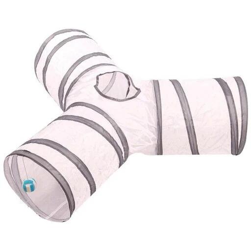 Floofi 4 Holes Pet Cat Tunnel White