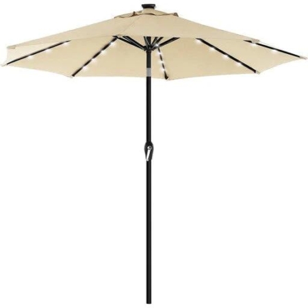 Songmics Solar Lighted Patio Outdoor Umbrella 3m - Beige