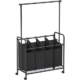 Songmics 4-Bag Laundry Sorter Rolling Cart with Hanging Bar - Black