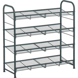 Songmics 4-Tier Shoe Rack Storage 16 Pairs Organizer - Gray