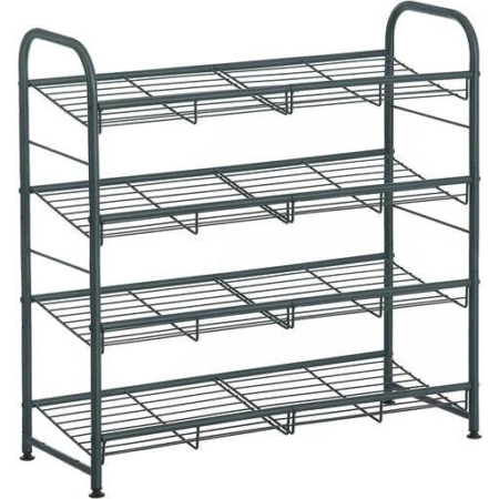 Songmics 4-Tier Shoe Rack Storage 16 Pairs Organizer - Gray