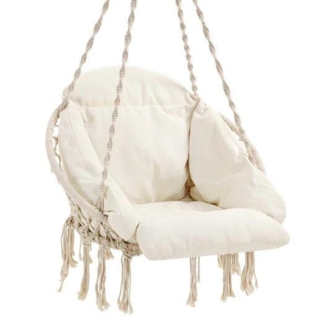 Songmics Hammock Hanging Chair with Cushion Cloud - White