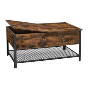 Vasagle Coffee Table With Folding Top - Rustic Brown Black