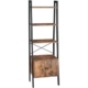Vasagle Ladder Bookshelf with Cupboard - Rustic Brown
