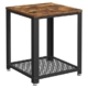 Vasagle Side Table with Mesh Shelf - Rustic Brown and Black