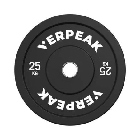 Verpeak Black Olympic Bumper Weight Plates Home Gym Set 25kg