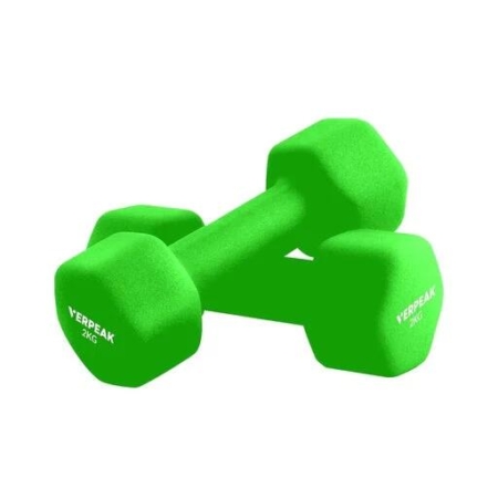 Verpeak Set of 2 2kg Neoprene Dumbbell Weightlifting Toning Set Green