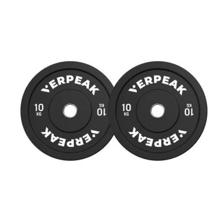 Verpeak Set of 2 Olympic Bumper Weight Plates Gym 10kg - Black