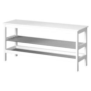 Shoe Rack Cabinet Bamboo Bench 10 Paris White