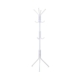 12 Hook Metal Coat Rack Stand with 3-Tier Hat Hanger (White)