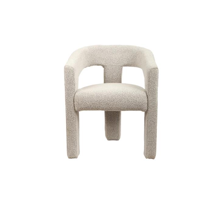 Keziah Modern Boucle Fabric Occasional Lounge Armchair Accent Chair Natural