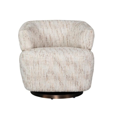 Lessi Modern Textured Fabric Swivel Occasional Accent Lounge Chair Birch