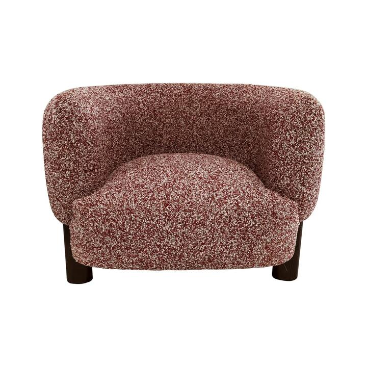 Jinni Textured Fabric Occasional Armchair Accent Lounge Chair Paprika