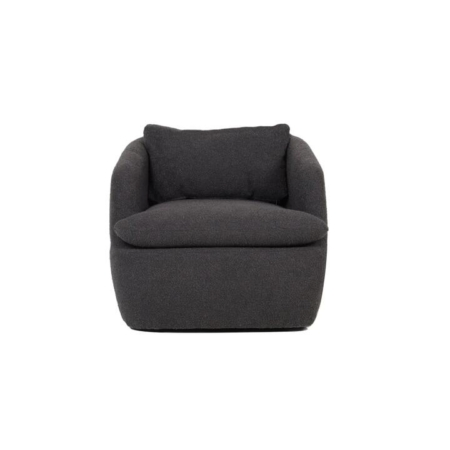 Nevaeh Textured Fabric Swivel Occasional Armchair Accent Lounge Chair Dark Grey