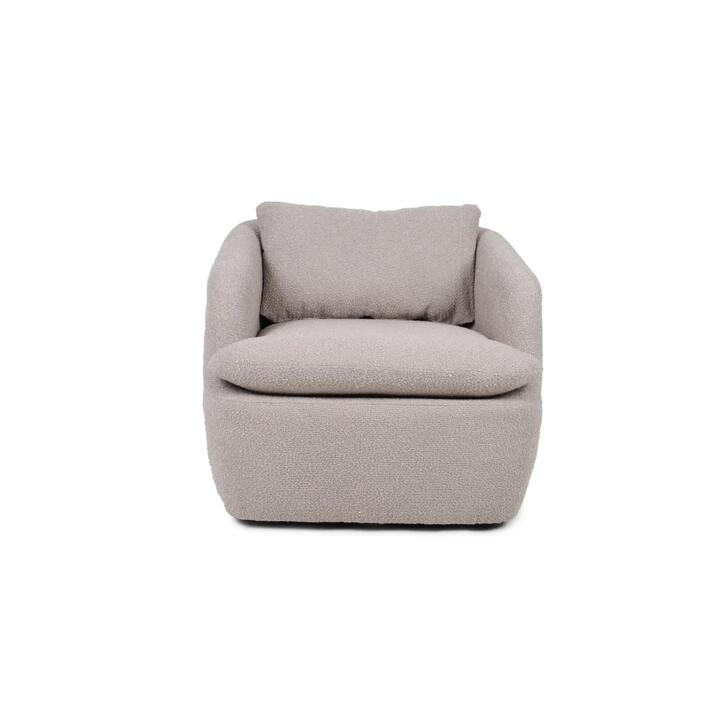 Nevaeh Textured Fabric Swivel Occasional Armchair Accent Lounge Chair Cappucino