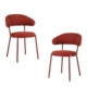 Set oF 2 Corbin Modern Kitchen Dining Side Chair Chair metal Legs Plum