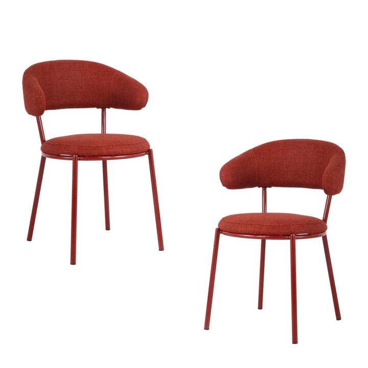 Set oF 2 Corbin Modern Kitchen Dining Side Chair Chair metal Legs Plum