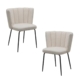 Set Of 2 Maisy Modern Kitchen Dining Side Chair Metal Legs Beige