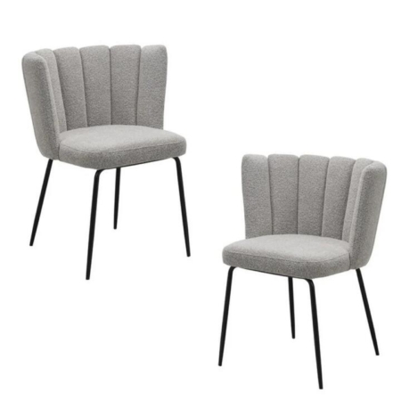 Set Of 2 Maisy Modern Kitchen Dining Side Chair Metal Legs Latte