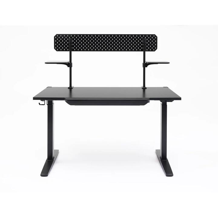 Keroes RGB Lighting Duo Motor Electric Sit & Stand Computer Office Desk 140cm Adjustable Pegboard Hutch