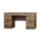 Marosi Manager Executive Computer Office Working Desk W/ Drawers Storage Rustic Oak