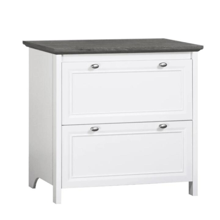 Beanca 2-Drawer Office Storage Lateral Filling Cabinet - Grey Oak & White