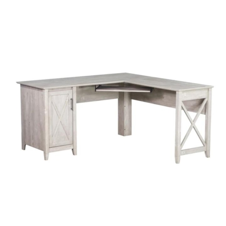 Axel L-Shape Corner Computer Study Home Office Desk Washed Grey