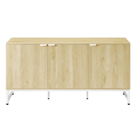 Vina 3-Door Office Credenza Storage Cabinet Natural