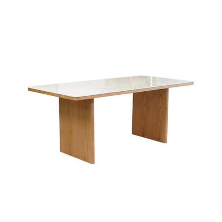 Marve Rectangular Sintered Stone Marble Looking Kitchen Dining 180cm White/Natural