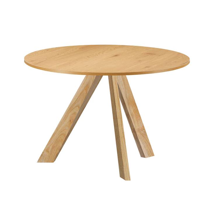 Morrison Wooden Round Dining Table 120cm Solid Timber Legs - Natural