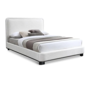 Aika Modern Fabric Bedframe With Bedhead King Size White