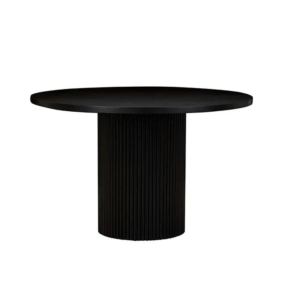 Spinel Round Wooden Kitchen Dining Table 120cm Black