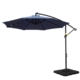 Outdoor Umbrella 3M Cantilever Beach LED w/Base Garden Shade Patio Navy