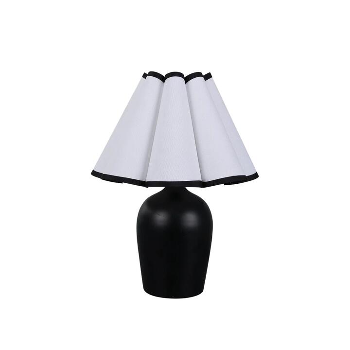 Callo Modern Metal Base Fabric Shade Touch Table Desk Light Lamp Black/White