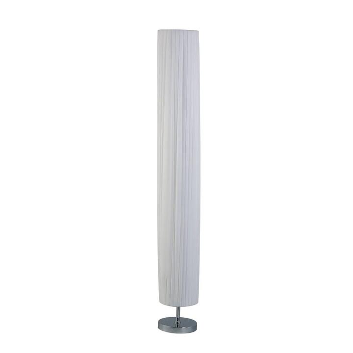 Ulani Modern Metal Chrome Base Fabric Shade Floor Standing Light Lamp White