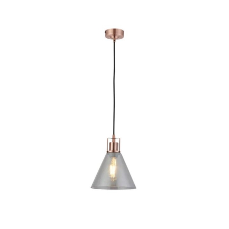 Willis Modern Glass Shade Hanging Pendant Light Lamp Antique Copper/Smoky