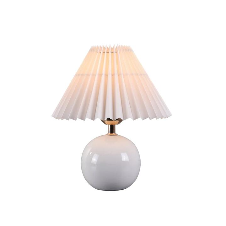 Orianna Modern Ceramic Base Fabric Shade Table Desk Light Lamp White