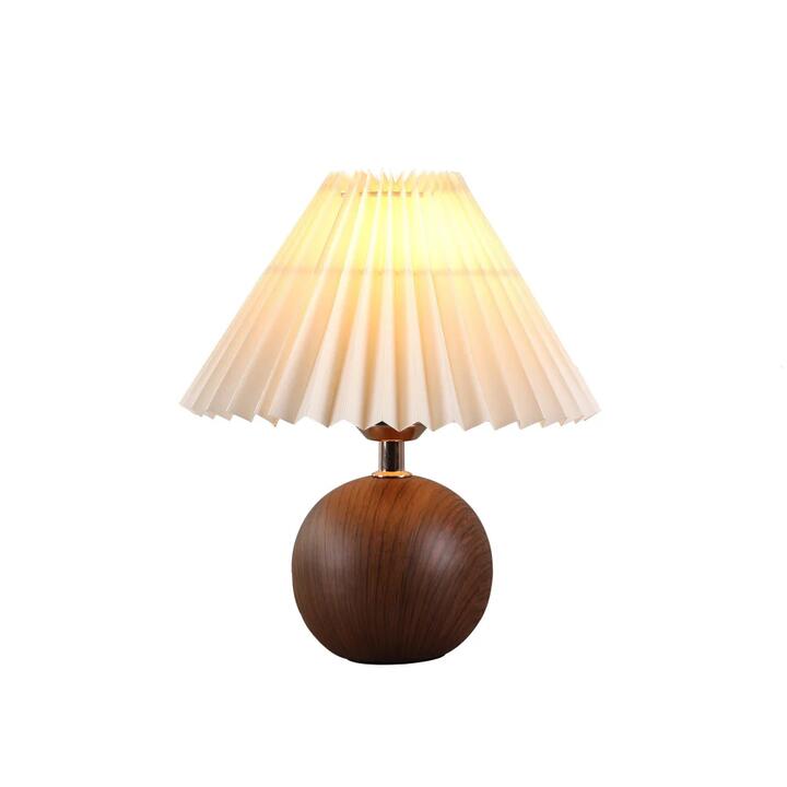 Orianna Modern Ceramic Base Fabric Shade Table Desk Light Lamp Walnut