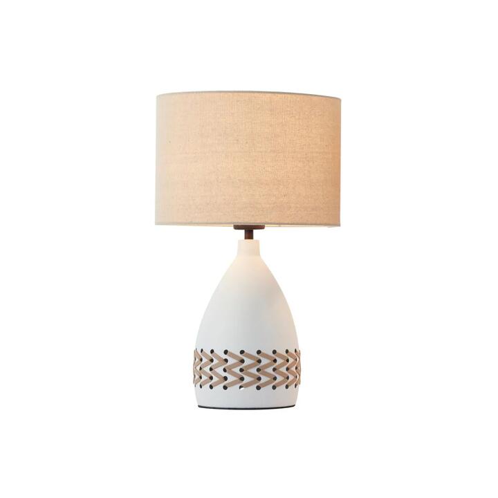 Luz Modern Metal Base Table Desk Light Lamp Fabric Shade White